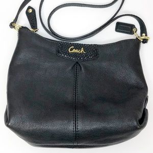Coach leather crossbody black, gold hardware NWOT